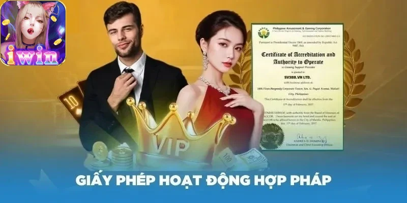 Người chơi trải nghiệm an toàn nhờ giấy phép hoạt động iwin68